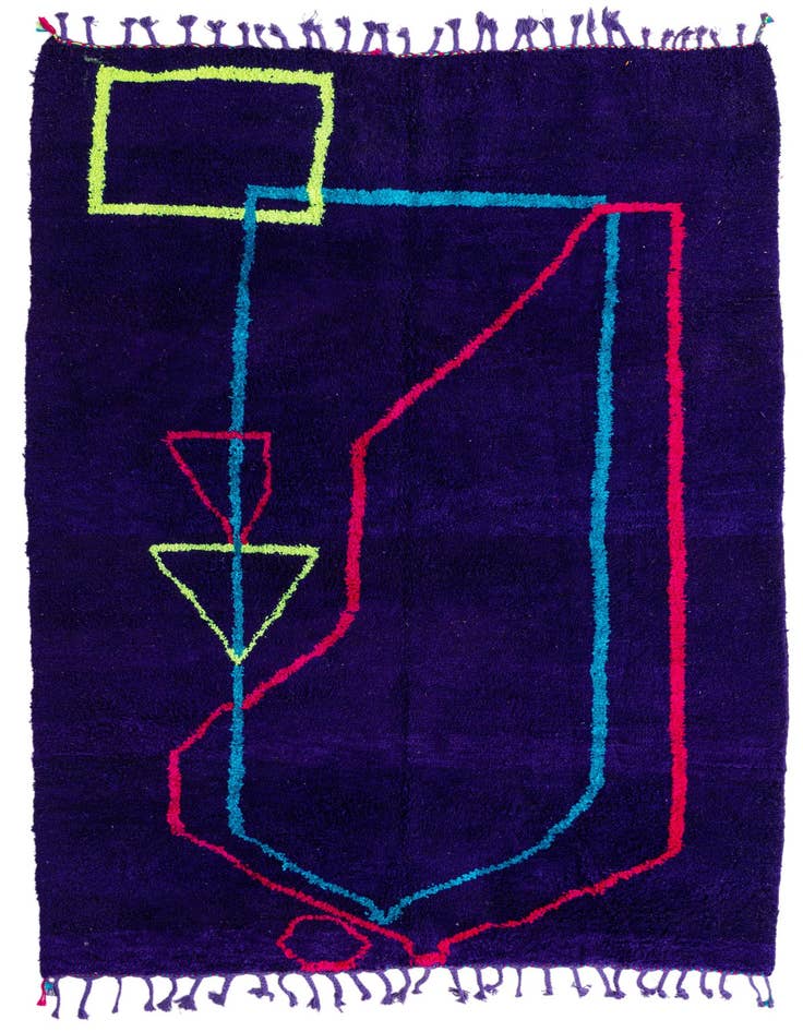 Detail image of 6' 10 x 9' 4 Hand Knotted Moroccan Wool Rug