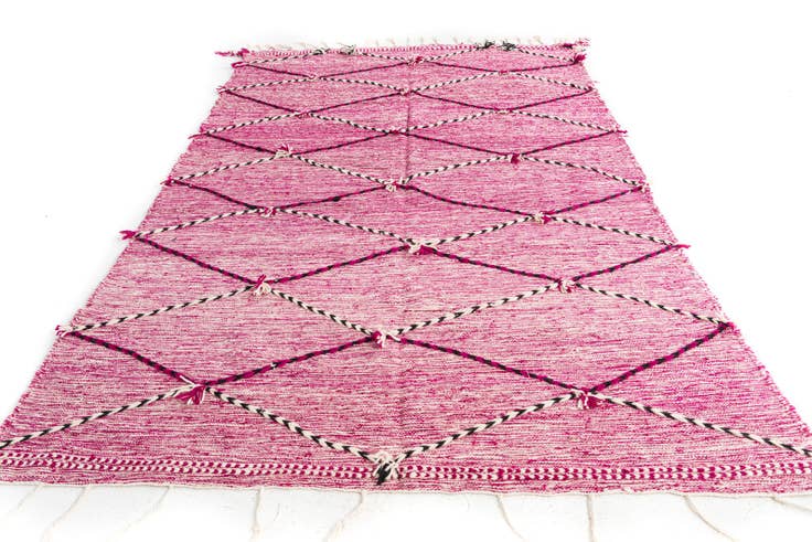 Detail image of 6' 2 x 9' 6 Hand Knotted Moroccan Wool Rug