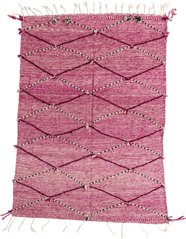 Detail image of 6' 2 x 9' 6 Hand Knotted Moroccan Wool Rug