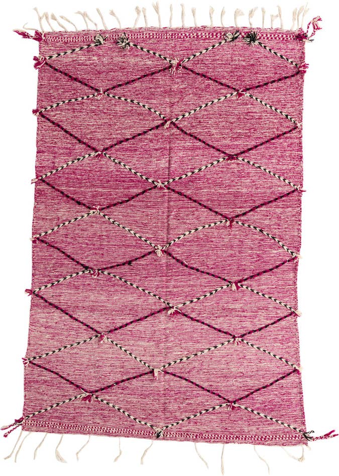 Detail image of 6' 2 x 9' 6 Hand Knotted Moroccan Wool Rug