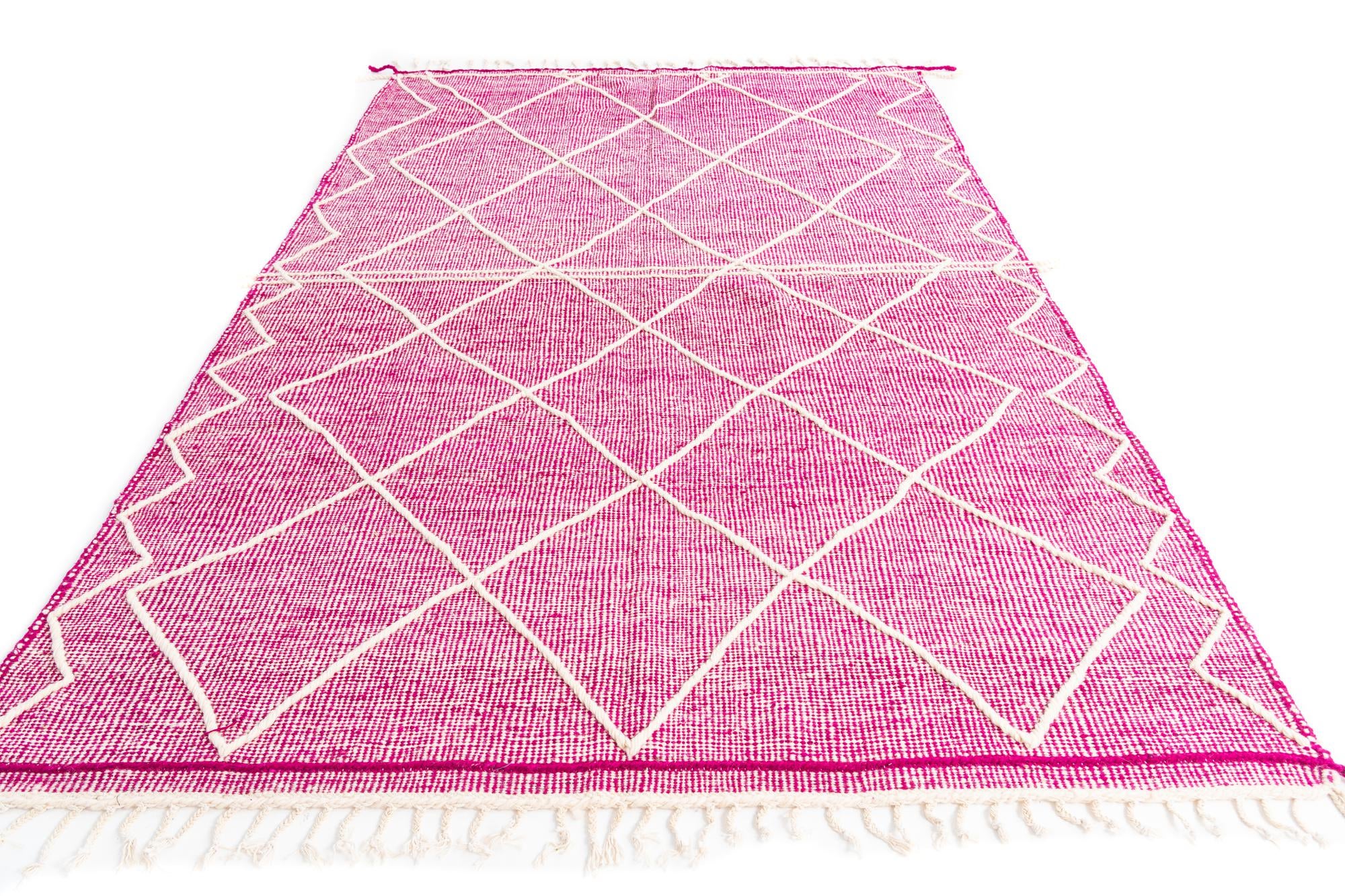 6' 6 x 10' 2 Hand Knotted Moroccan Wool Rug