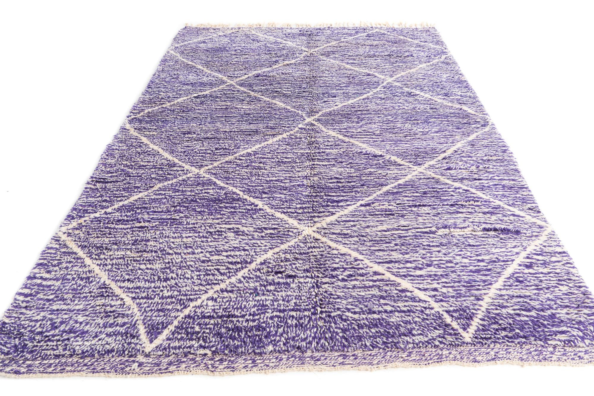 6' 6 x 9' 9 Hand Knotted Moroccan Wool Rug