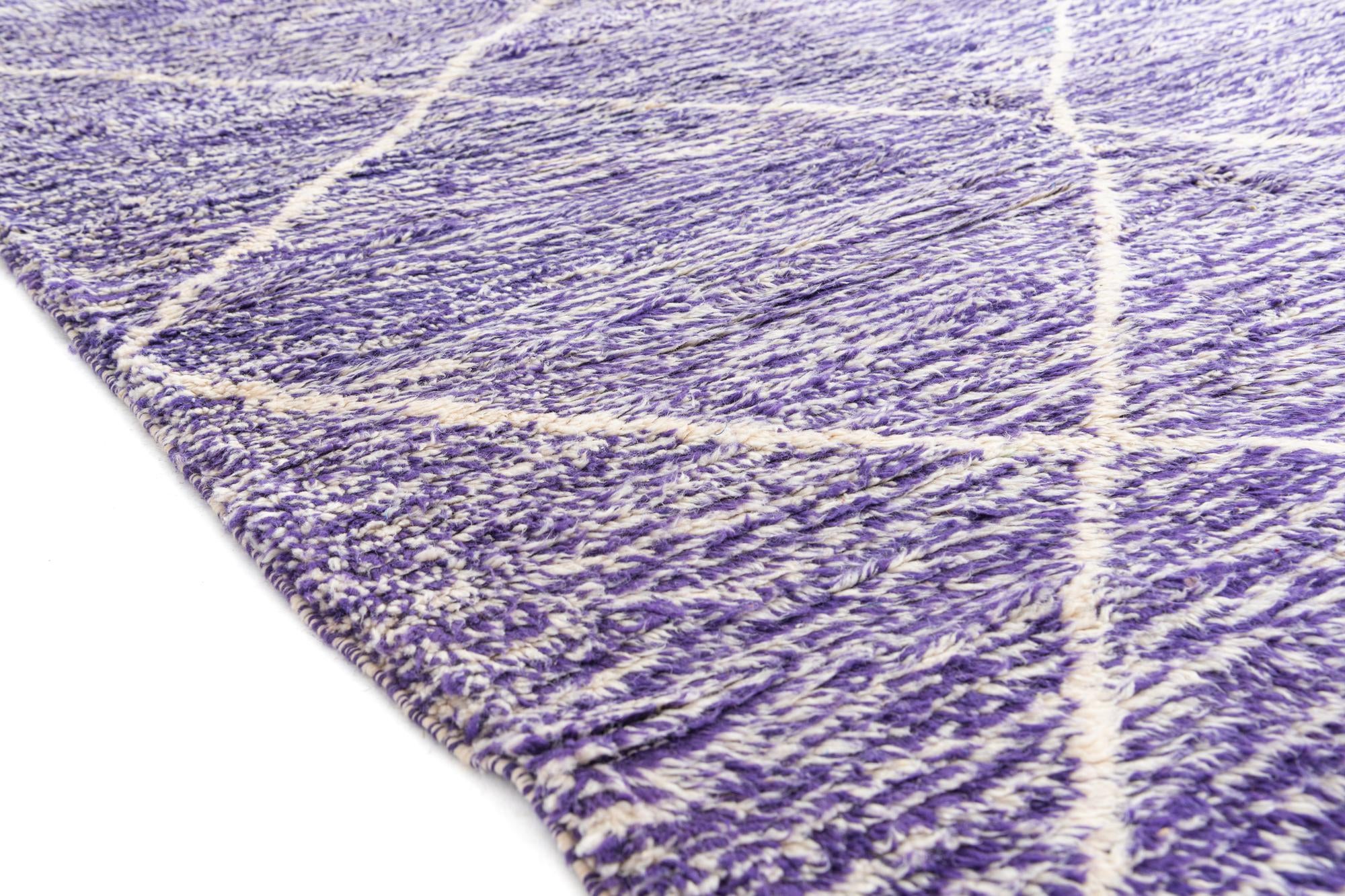 6' 6 x 9' 9 Hand Knotted Moroccan Wool Rug
