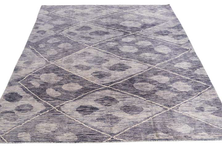 8' x 9' 10 Hand Knotted Moroccan Wool Rug