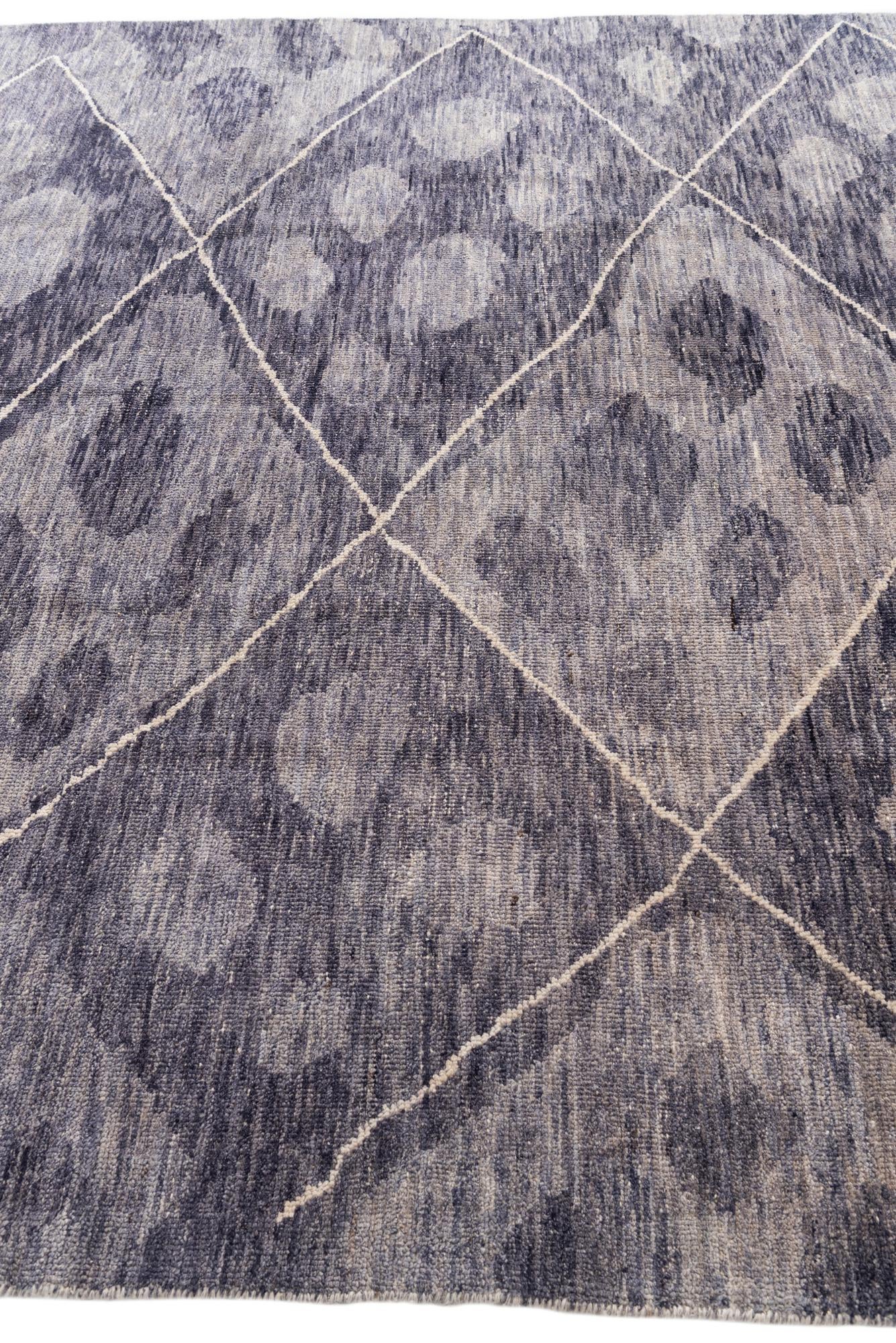 8' x 9' 10 Hand Knotted Moroccan Wool Rug