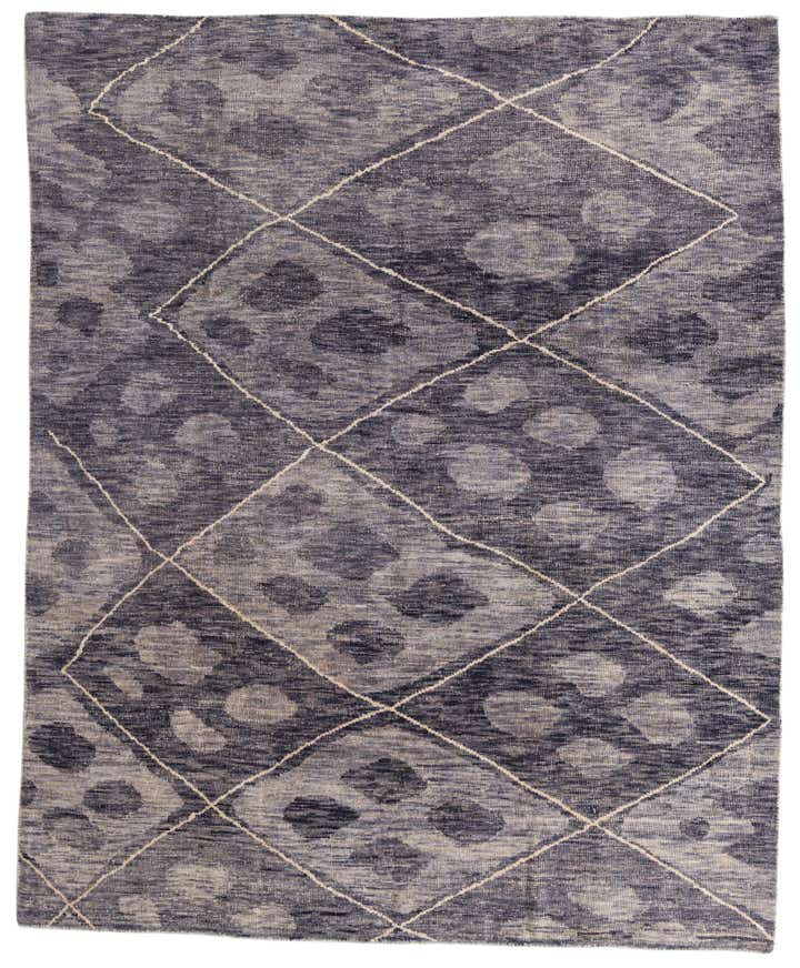 8' x 9' 10 Hand Knotted Moroccan Wool Rug