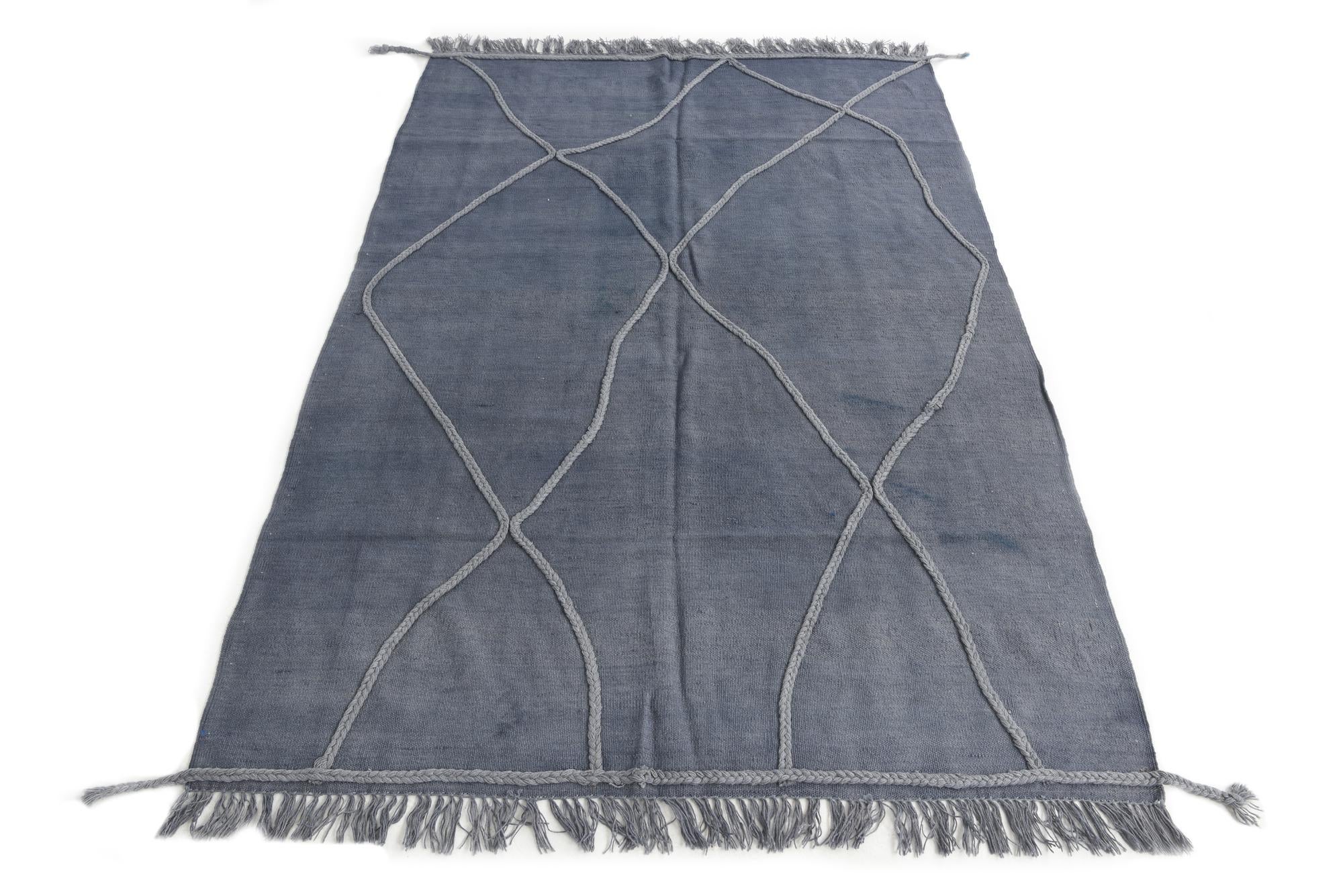 4' 7 x 6' 10 Hand Knotted Moroccan Wool Rug