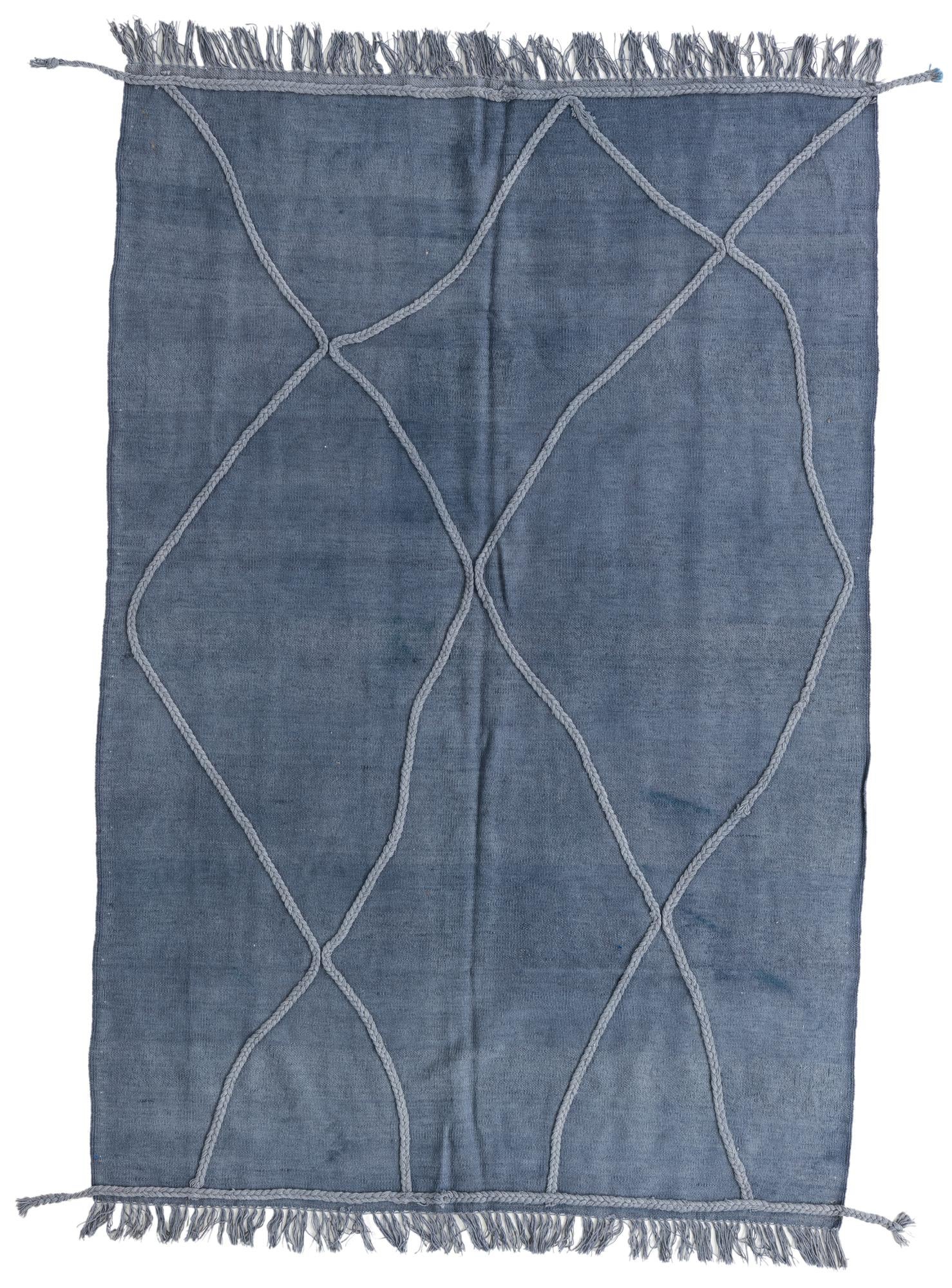 4' 7 x 6' 10 Hand Knotted Moroccan Wool Rug