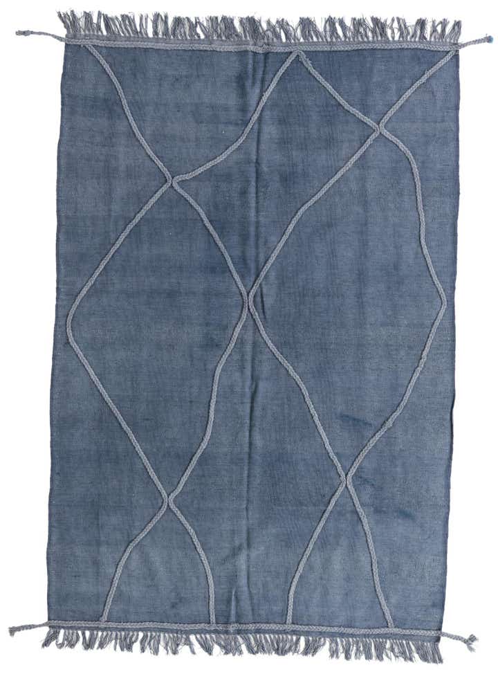 4' 7 x 6' 10 Hand Knotted Moroccan Wool Rug