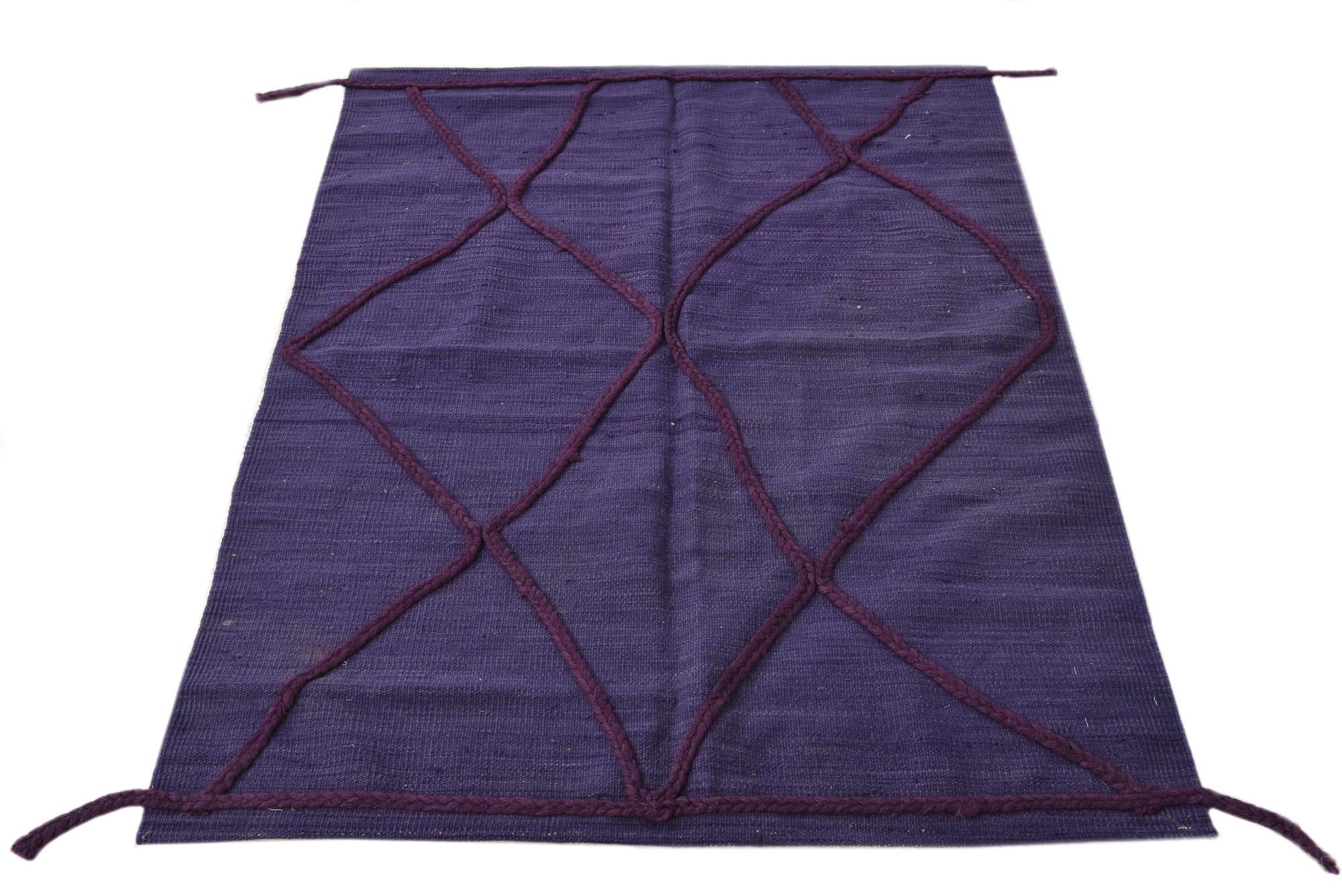 3' 5 x 5' Hand Knotted Moroccan Wool Rug
