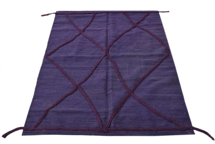3' 5 x 5' Hand Knotted Moroccan Wool Rug