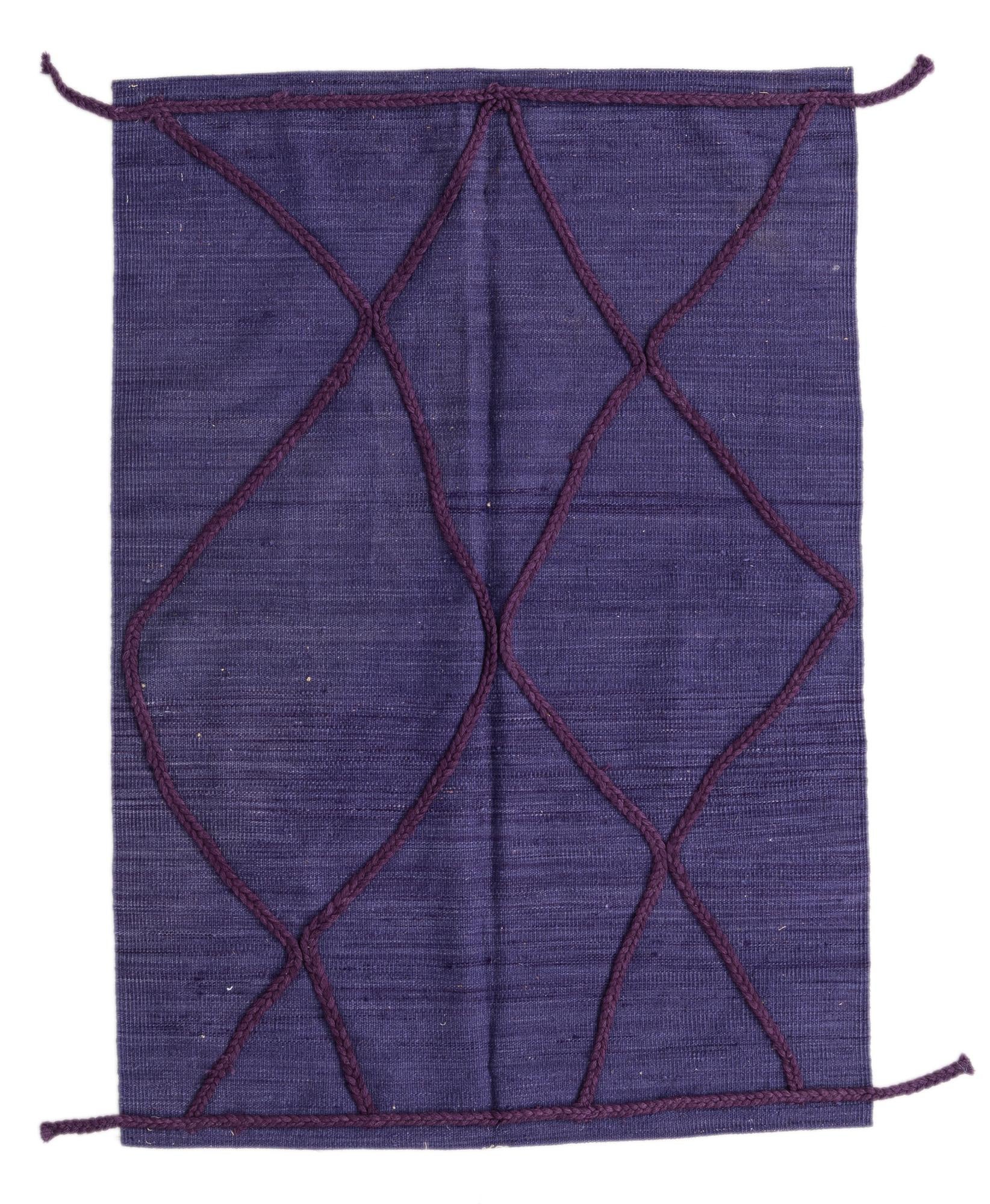 3' 5 x 5' Hand Knotted Moroccan Wool Rug