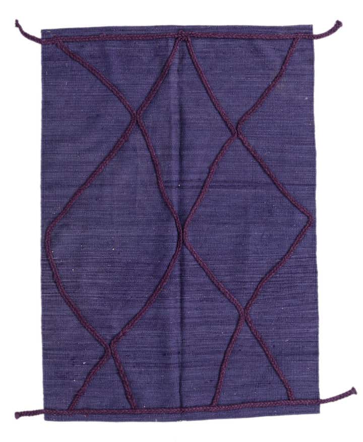 3' 5 x 5' Hand Knotted Moroccan Wool Rug