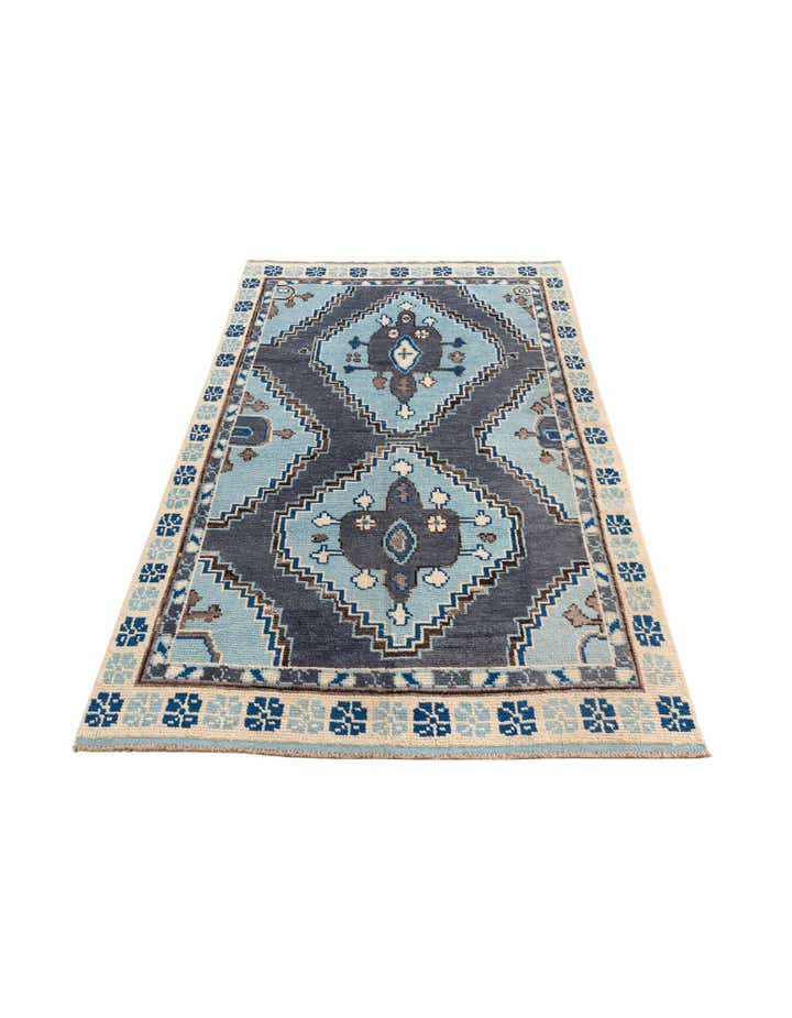 6' x 9' 3 Hand Knotted Moroccan Wool Rug