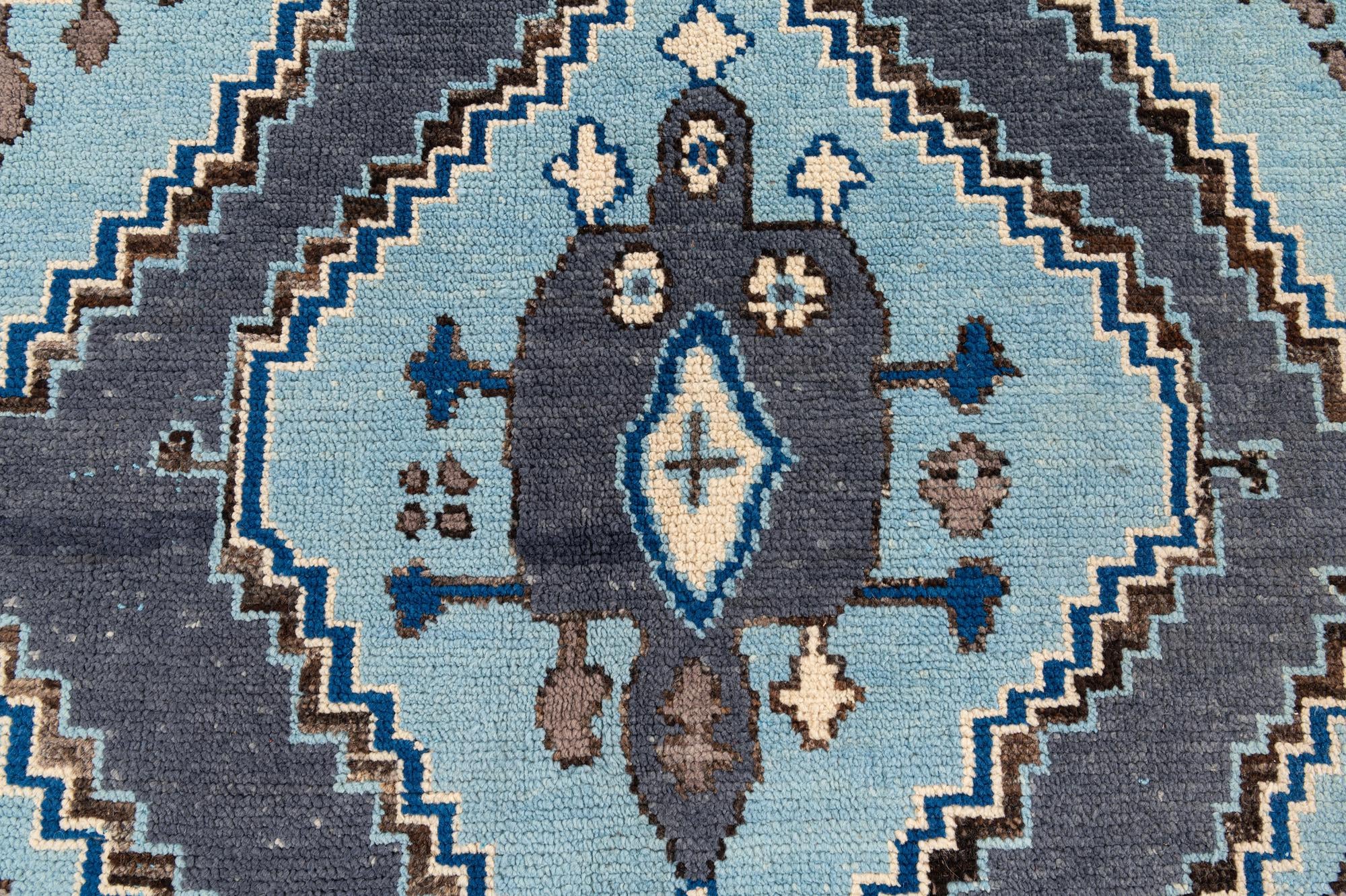 6' x 9' 3 Hand Knotted Moroccan Wool Rug