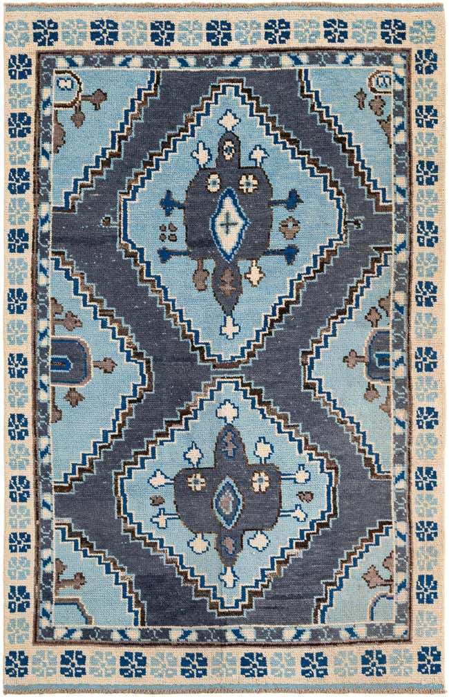 6' x 9' 3 Hand Knotted Moroccan Wool Rug