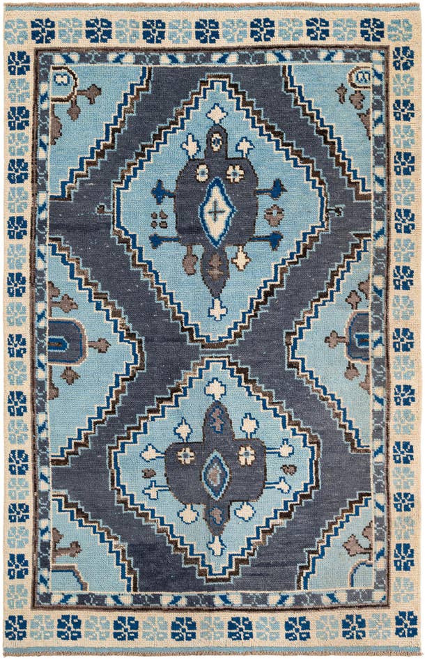Detail image of 6' x 9' 3 Hand Knotted Moroccan Wool Rug