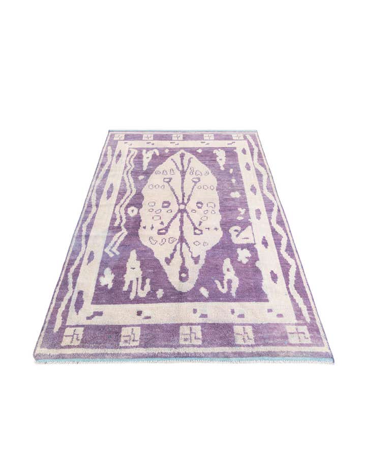 5' 10 x 9' 5 Hand Knotted Moroccan Wool Rug