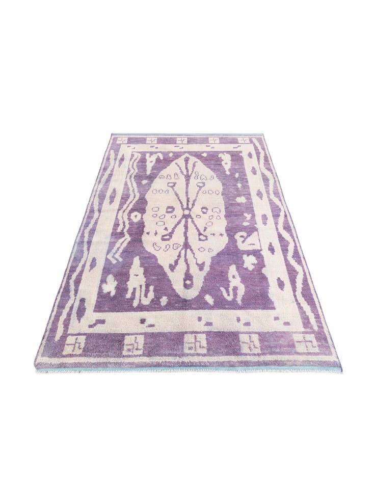 Detail image of 5' 10 x 9' 5 Hand Knotted Moroccan Wool Rug
