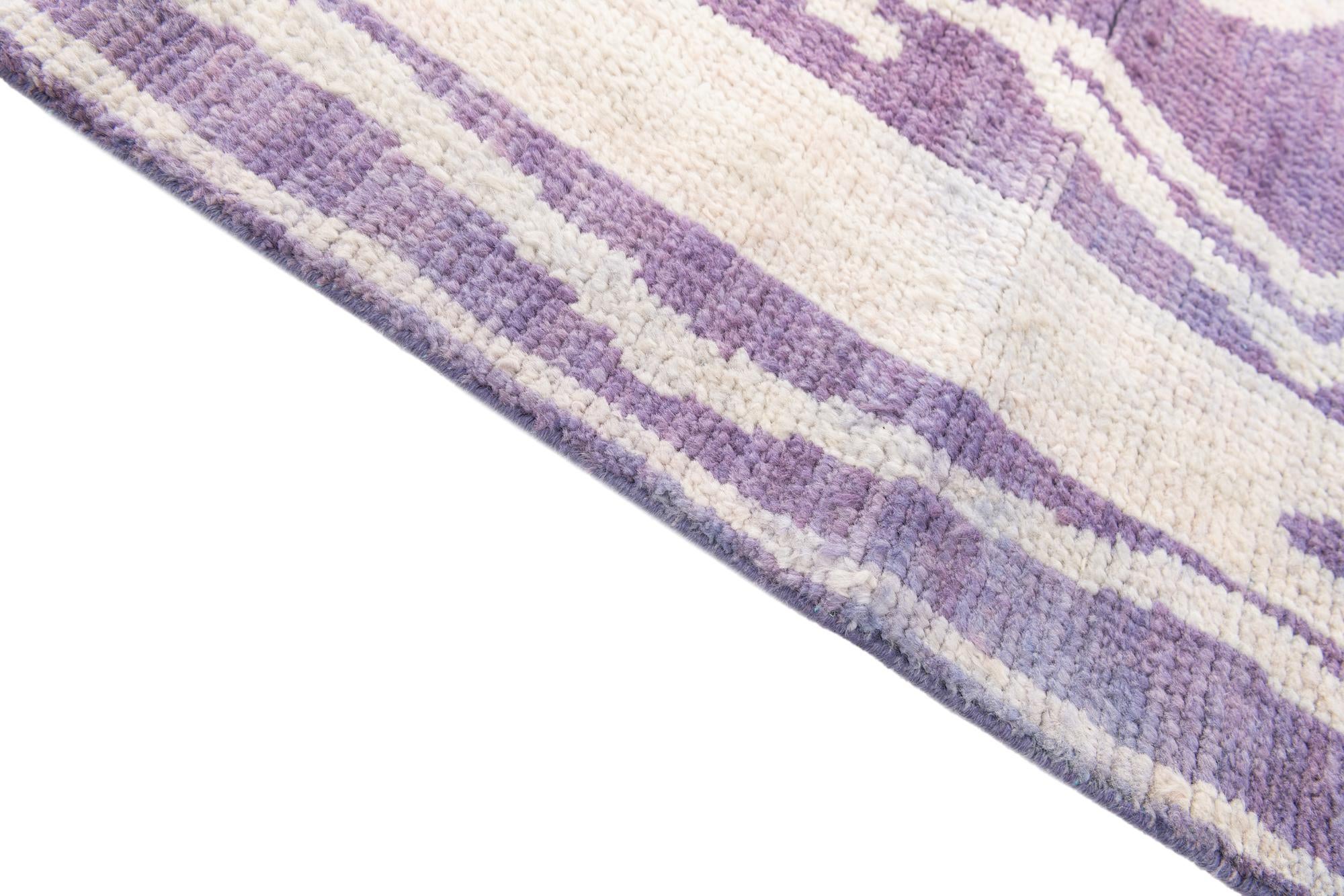 5' 10 x 9' 5 Hand Knotted Moroccan Wool Rug