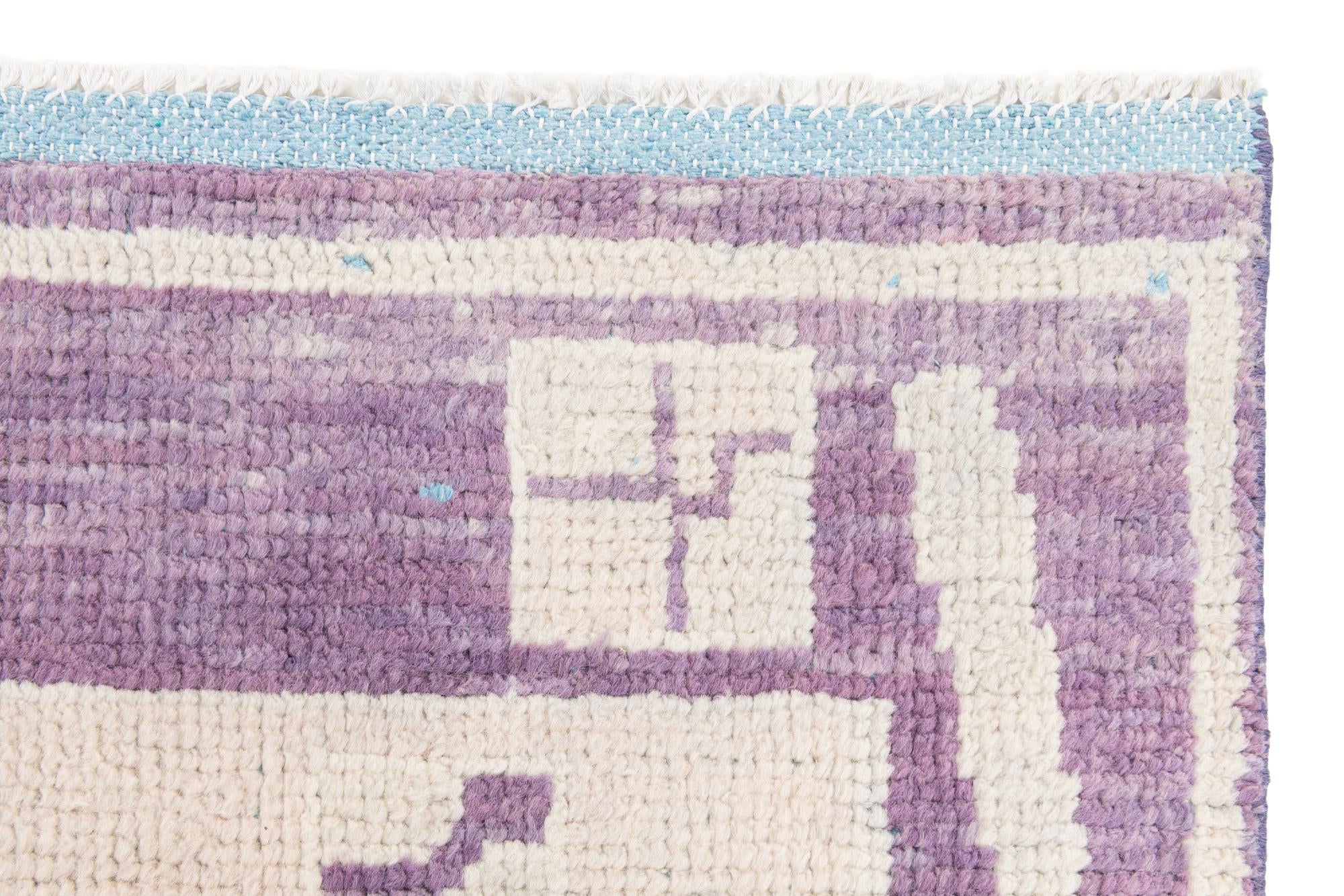 5' 10 x 9' 5 Hand Knotted Moroccan Wool Rug