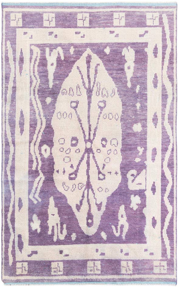 Detail image of 5' 10 x 9' 5 Hand Knotted Moroccan Wool Rug