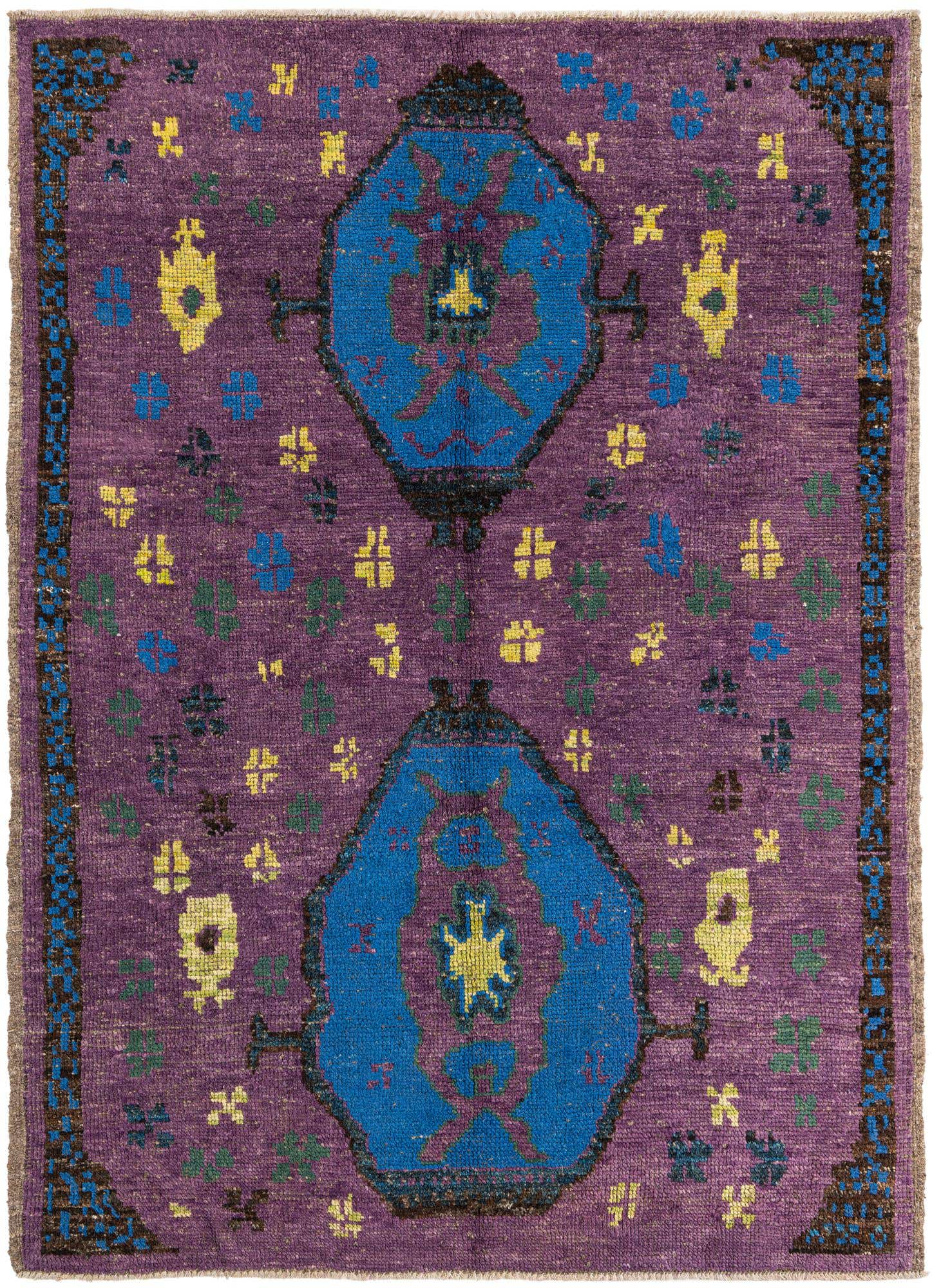 6' 7 x 9' 3 Hand Knotted Moroccan Wool Rug