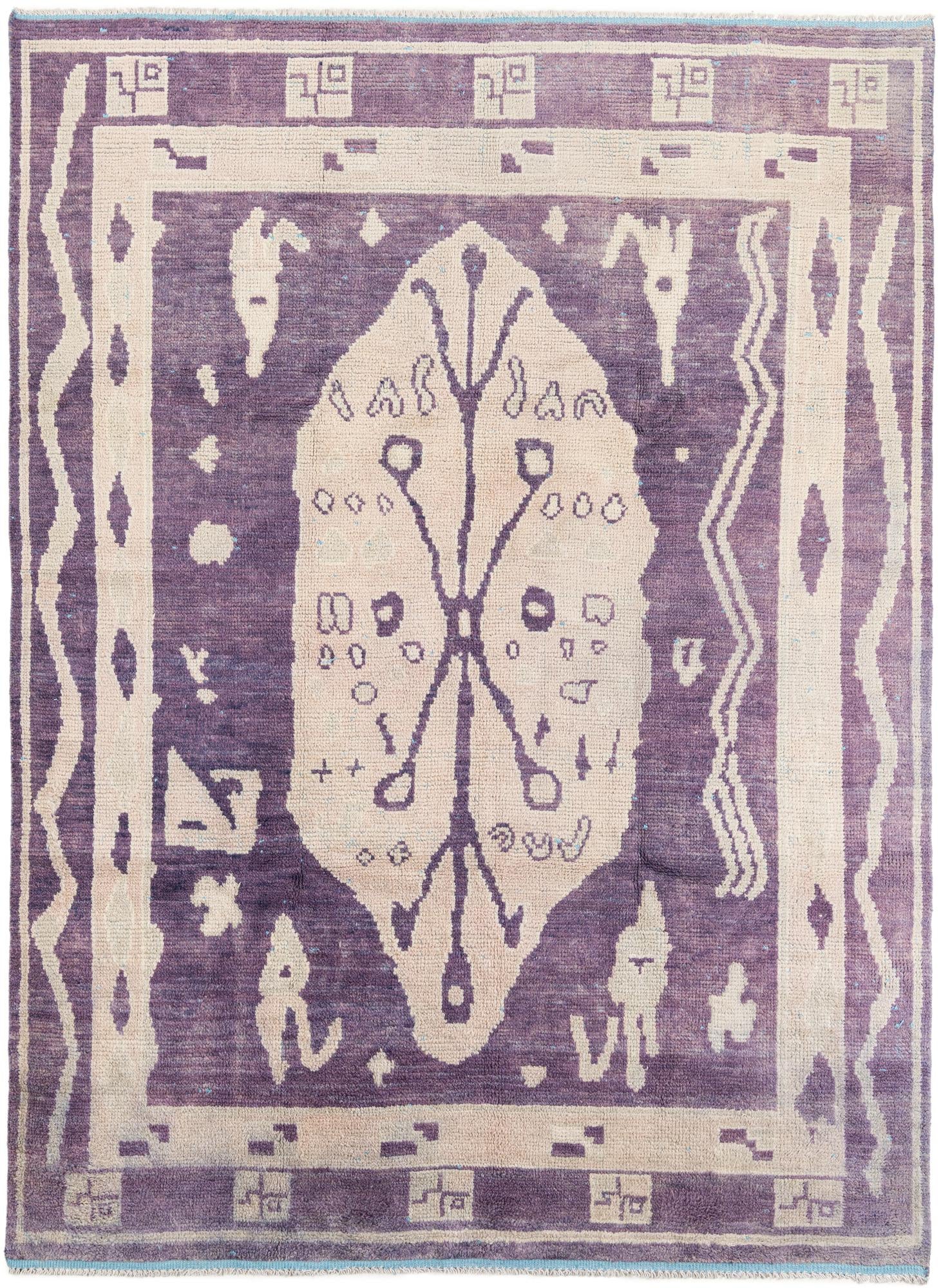 7' 5 x 10' 1 Hand Knotted Moroccan Wool Rug