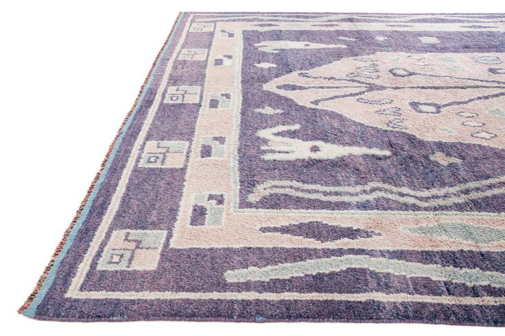 Detail image of 8' 5 x 12' 6 Hand Knotted Moroccan Wool Rug