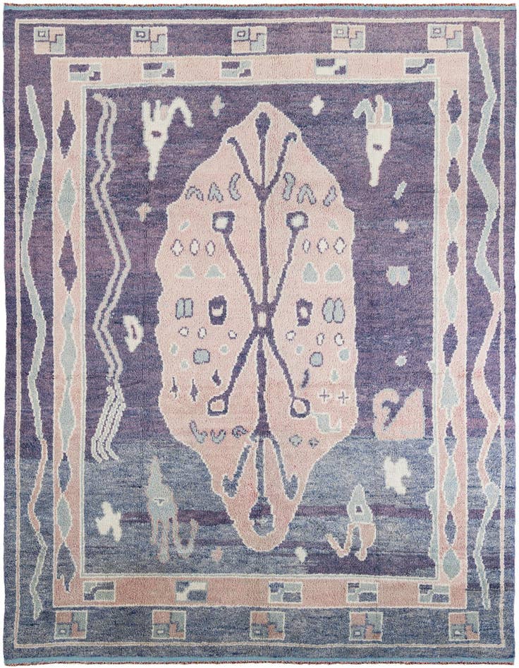 Detail image of 8' 5 x 12' 6 Hand Knotted Moroccan Wool Rug