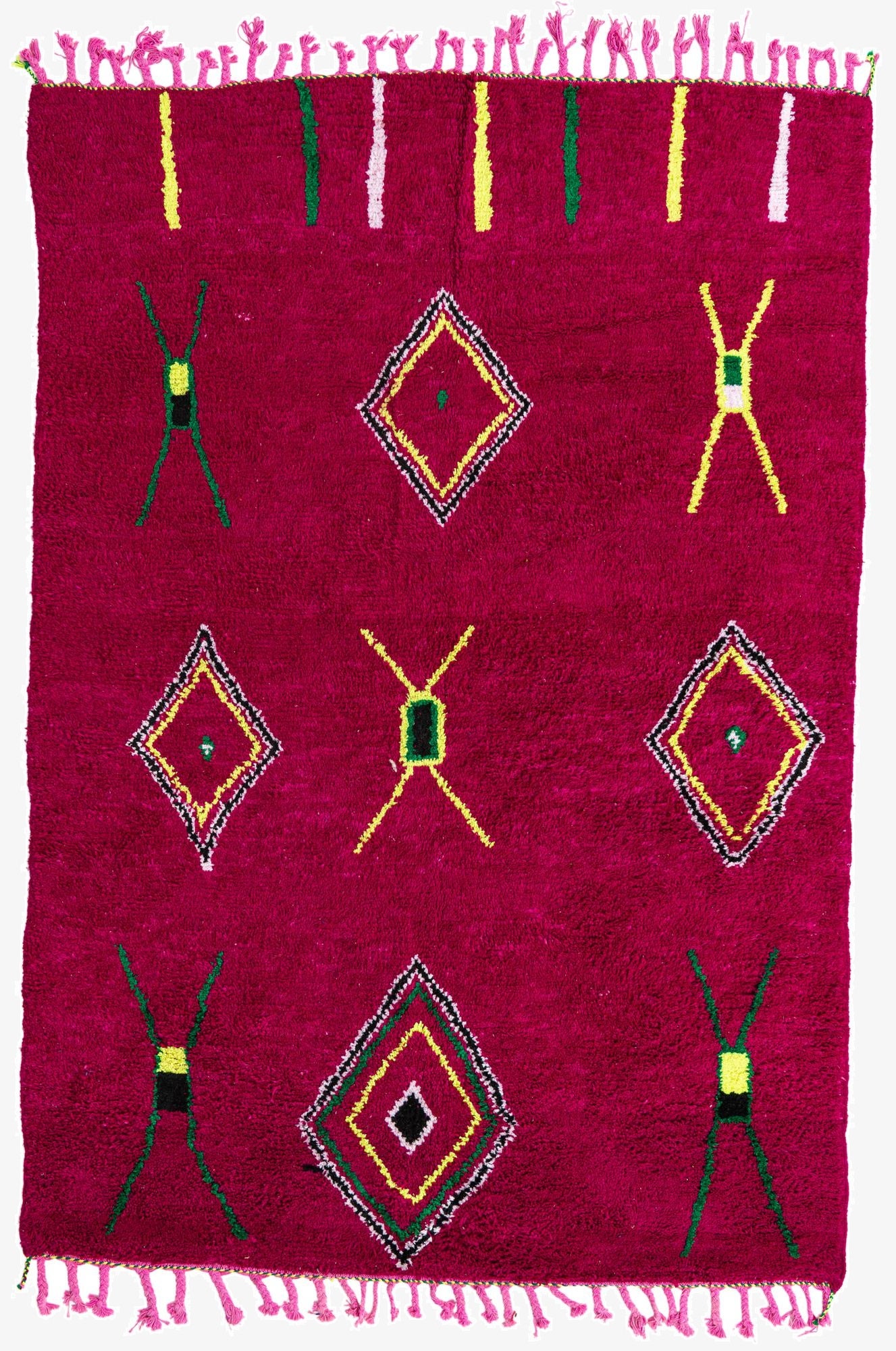 6' 8 x 9' 8  Hand Knotted Moroccan Wool Rug