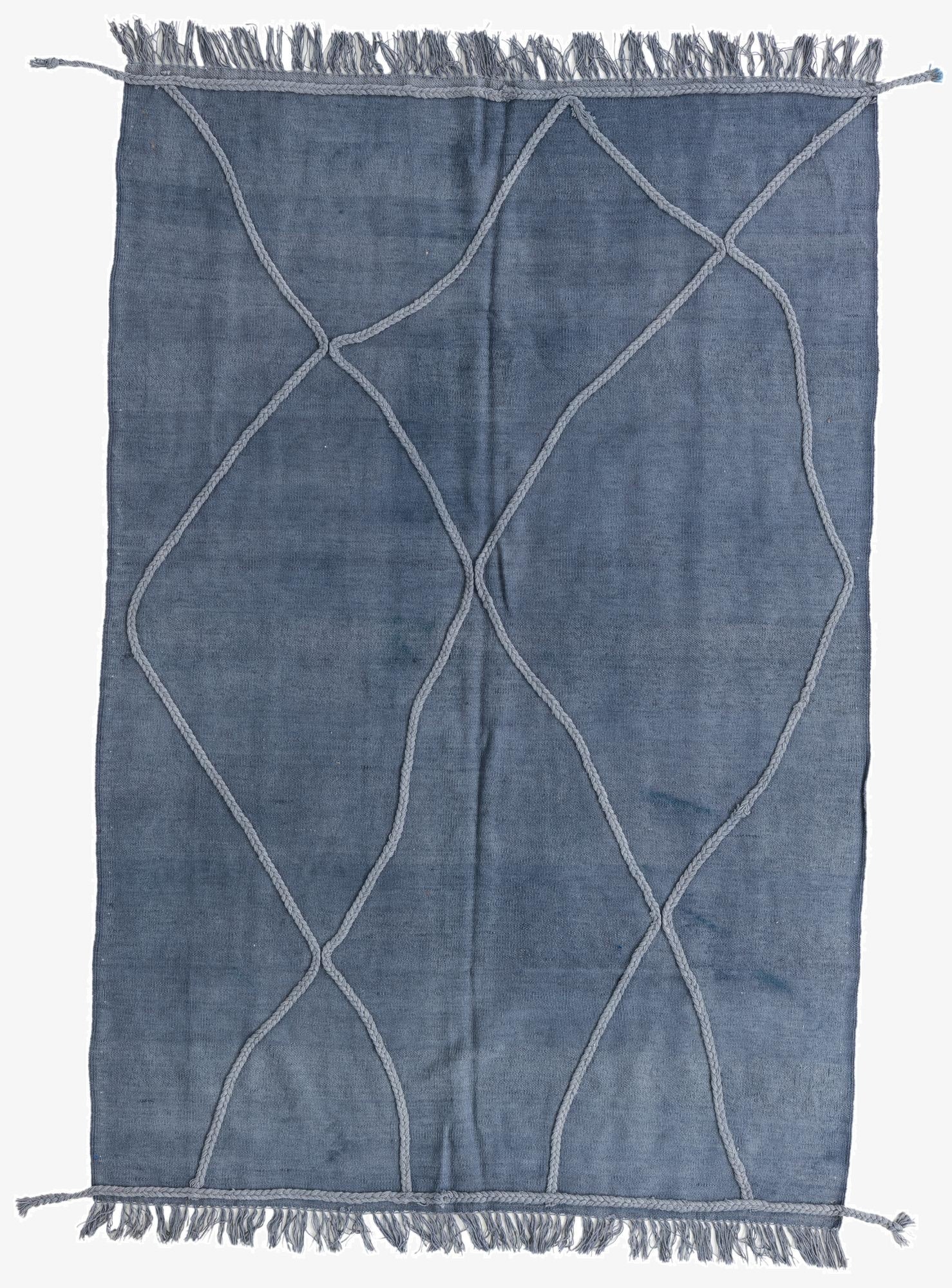 4' 7 x 6' 10  Hand Knotted Moroccan Wool Rug