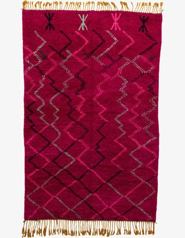 6' 4 x 10' Hand Knotted Moroccan Wool Rug