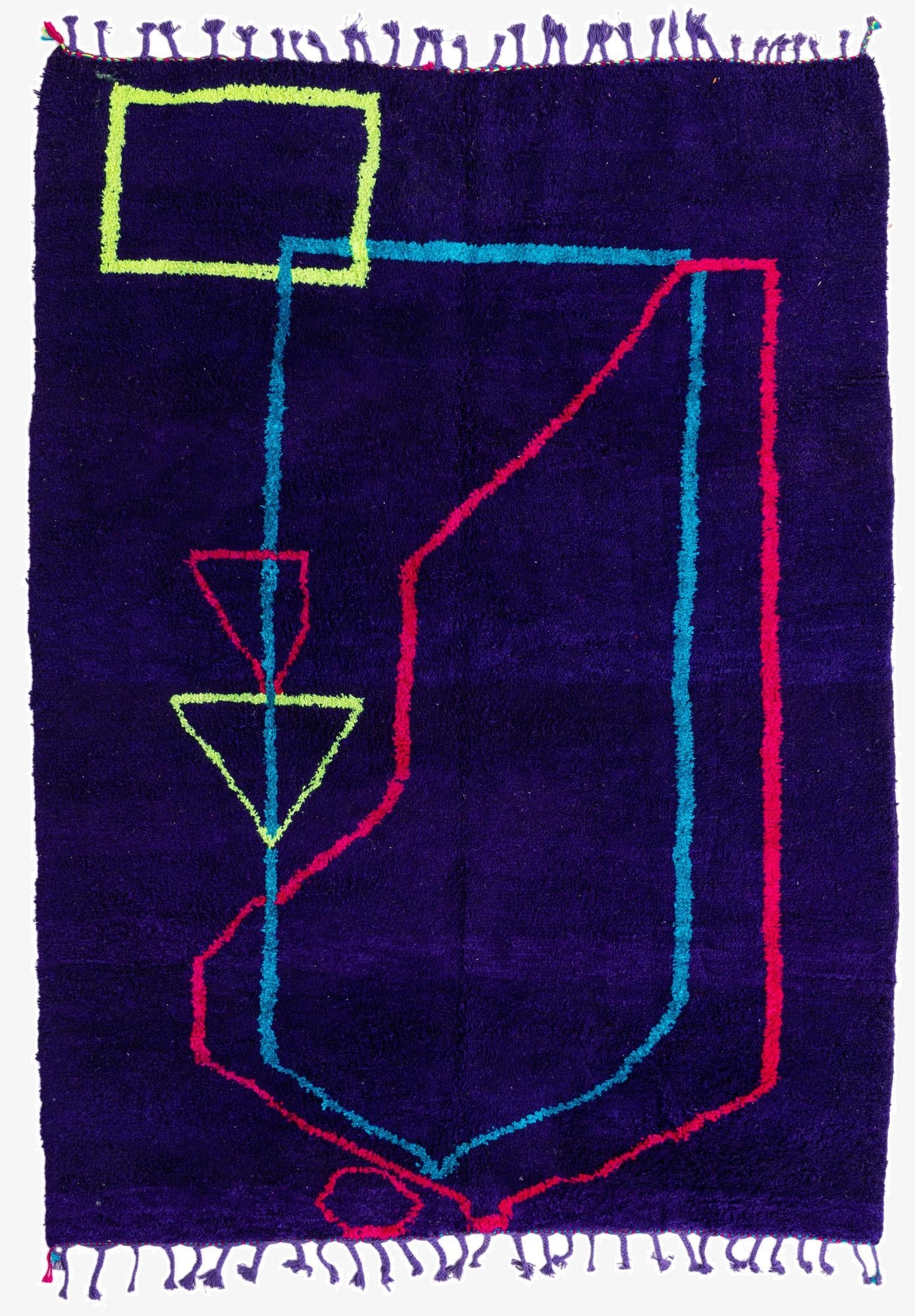 6' 10 x 9' 4  Hand Knotted Moroccan Wool Rug