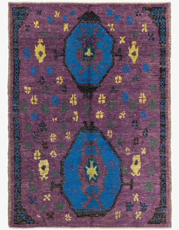 6' 7 x 9' 3 Hand Knotted Moroccan Wool Rug