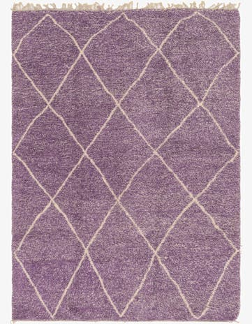 7' x 9' 8 Hand Knotted Moroccan Wool Rug