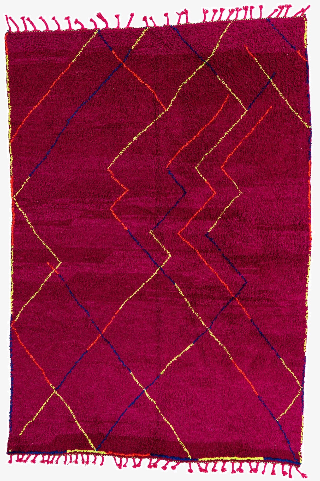 6' 8 x 9' 9  Hand Knotted Moroccan Wool Rug