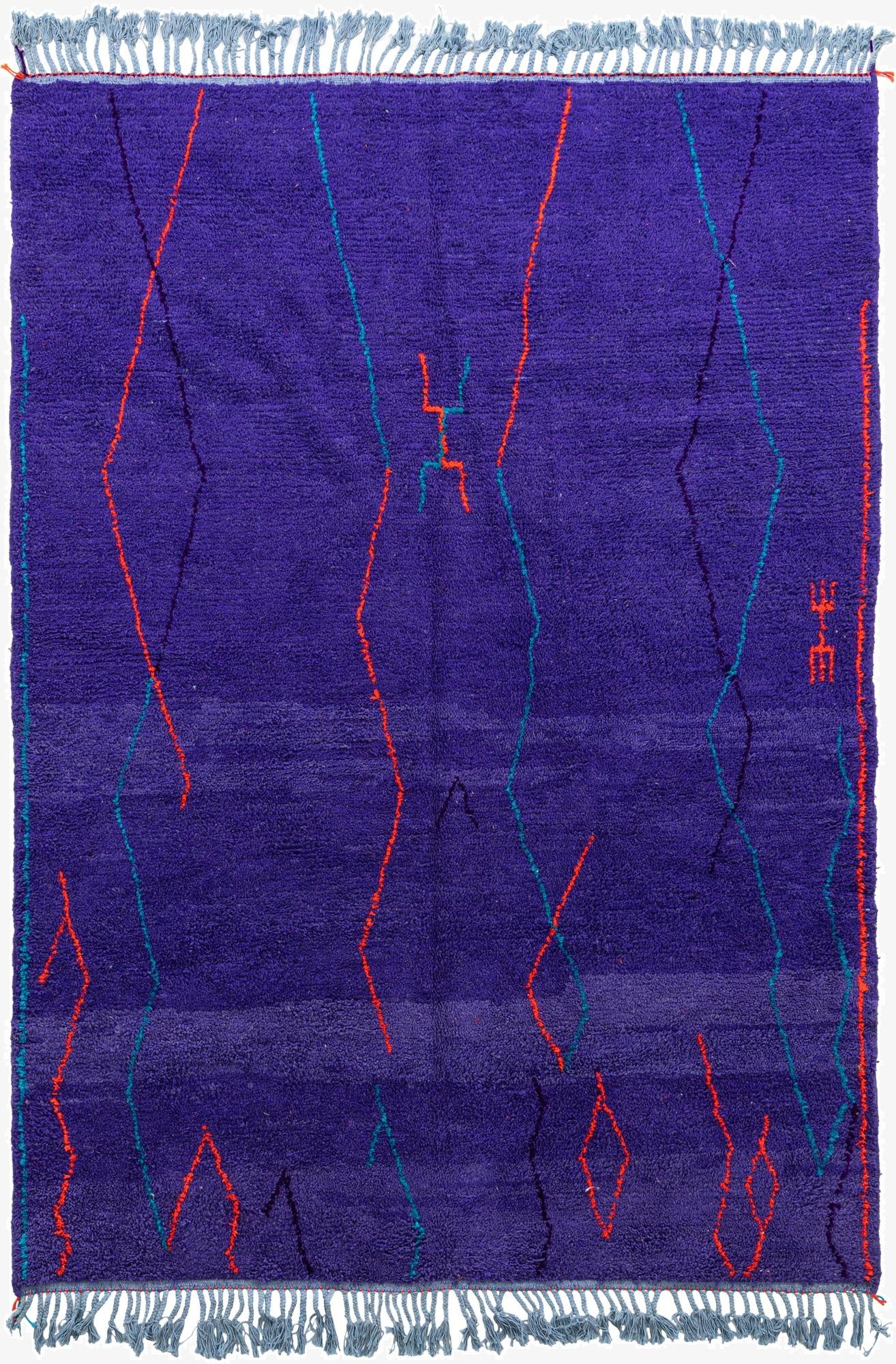 7' x 9' 5  Hand Knotted Moroccan Wool Rug