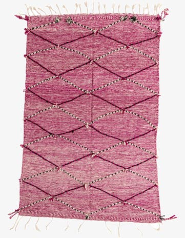 6' 2 x 9' 6 Hand Knotted Moroccan Wool Rug