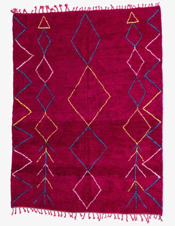 6' 10 x 9' 1 Hand Knotted Moroccan Wool Rug