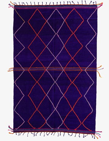 6' 7 x 10' Hand Knotted Moroccan Wool Rug