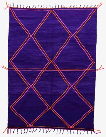 6' 9 x 9' 6 Hand Knotted Moroccan Wool Rug