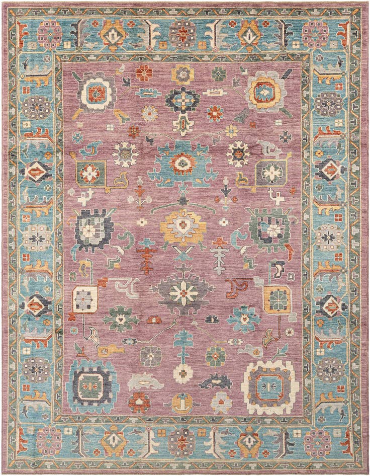 Detail image of 8' 9 x 12' Hand Knotted Oushak Rug