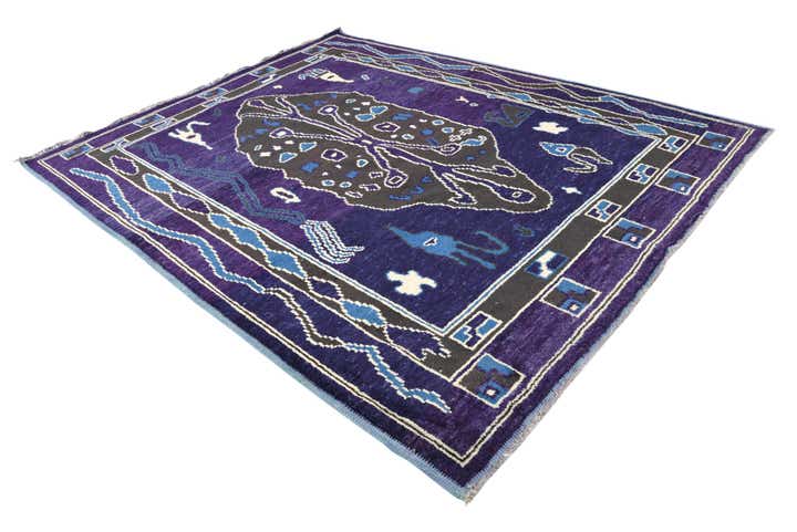 8' 1 x 10' 1 Hand Knotted Oushak Wool Rug