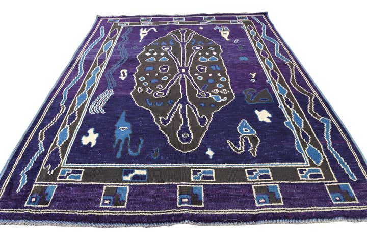 8' 1 x 10' 1 Hand Knotted Oushak Wool Rug