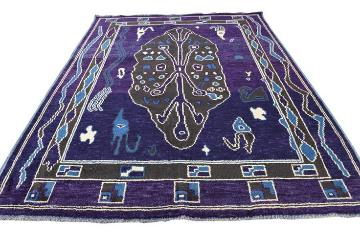 Detail image of 8' 1 x 10' 1 Hand Knotted Oushak Wool Rug