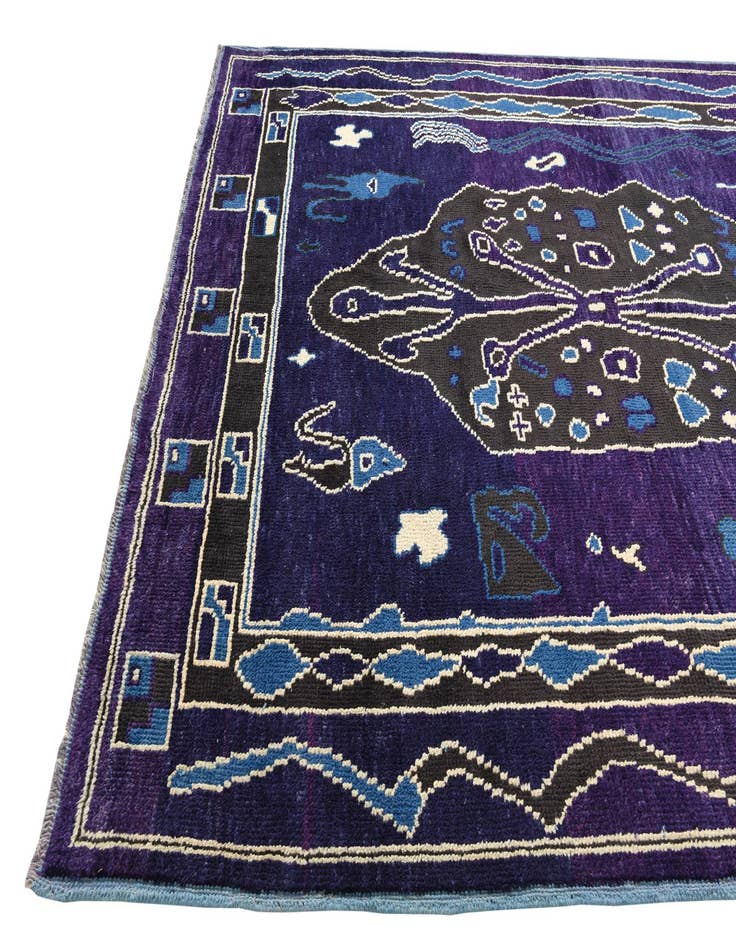Detail image of 8' 1 x 10' 1 Hand Knotted Oushak Wool Rug
