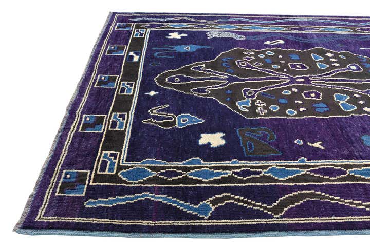 8' 1 x 10' 1 Hand Knotted Oushak Wool Rug