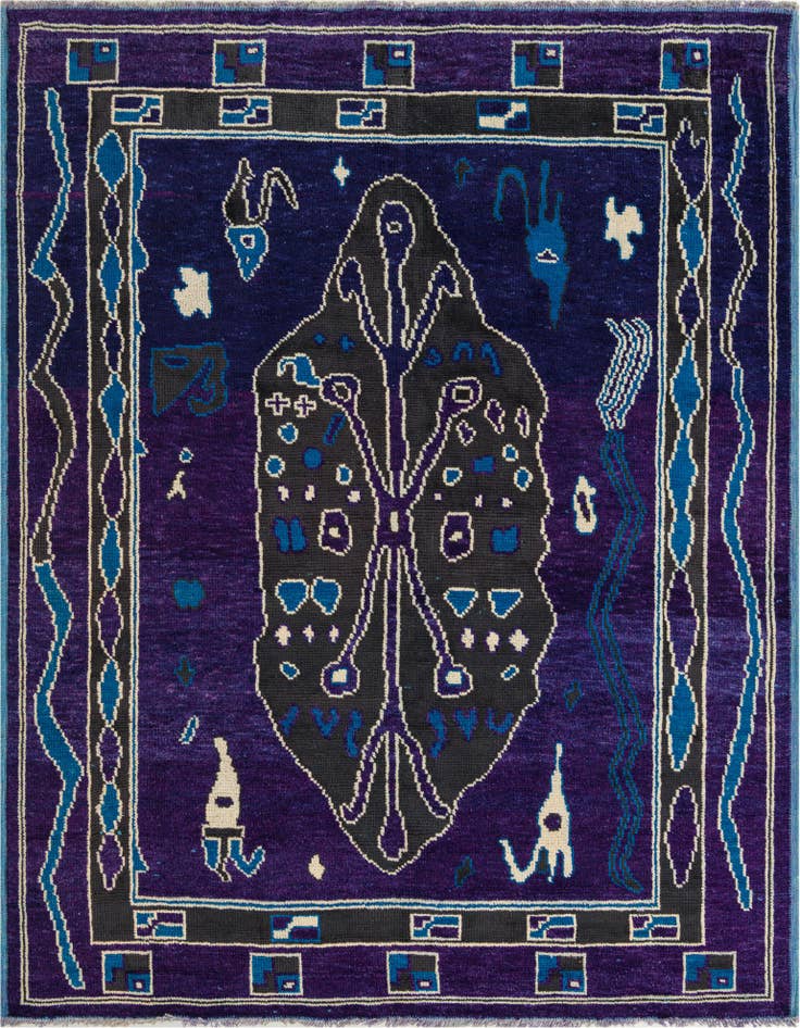 Detail image of 8' 1 x 10' 1 Hand Knotted Oushak Wool Rug