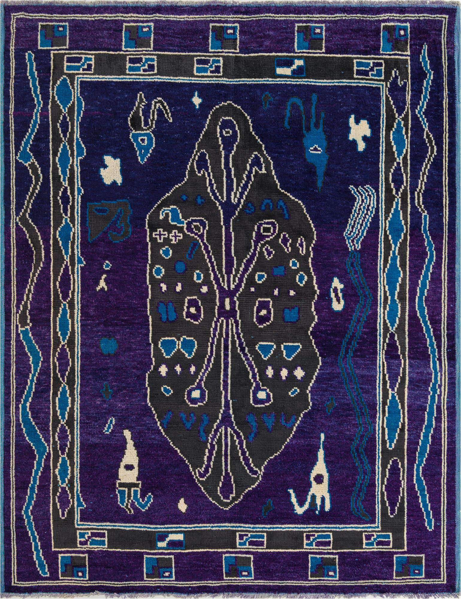 8' 1 x 10' 1 Hand Knotted Oushak Wool Rug